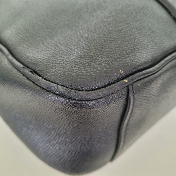 COACH Crossgrain Leather Briefcase Laptop Bag Black Unisex Large Zip 15x11x3 - Picture 13 of 15